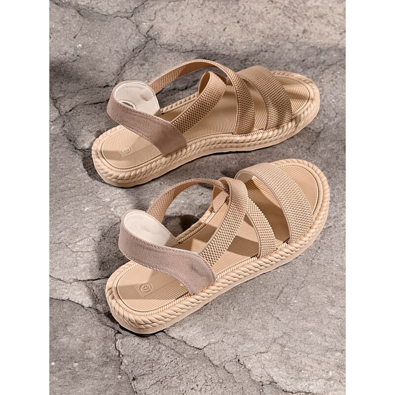 Women's Navy Blue Cross-Strap Sandals, Lightweight and Comfortable Espadrille-Style Flats for Summer Beach and Casual Wear2