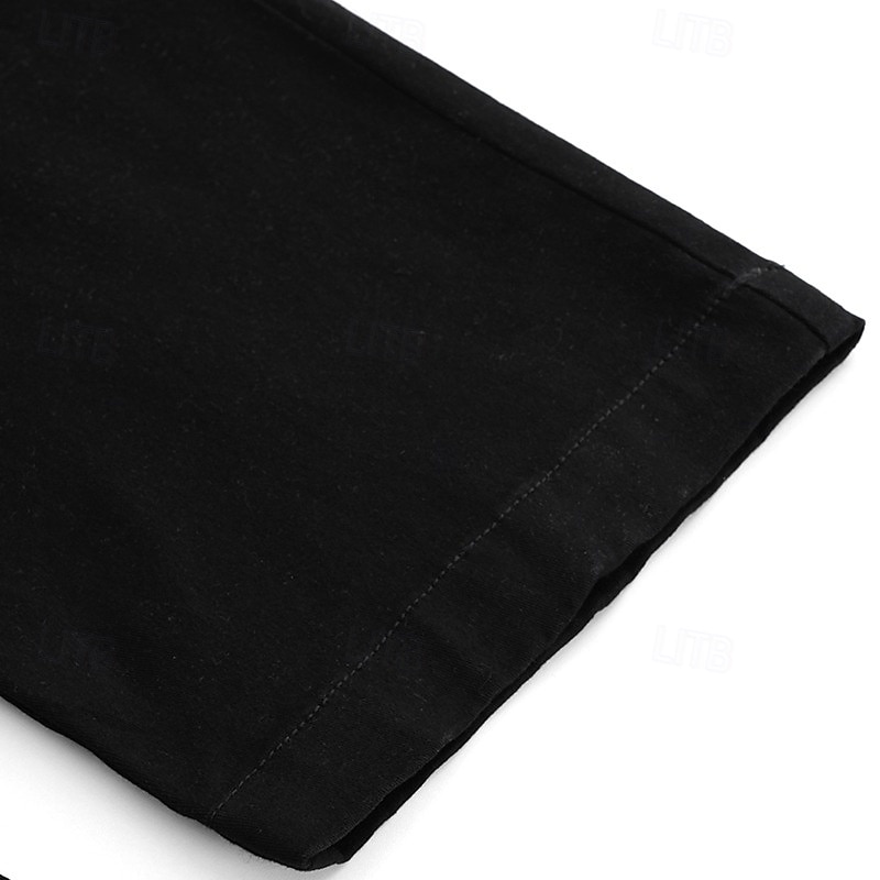 Men's Trousers Chinos Chino Pants Front Pocket Plain Comfort Breathable Full Length Business Casual Daily Fashion Streetwear Black White Inelastic3