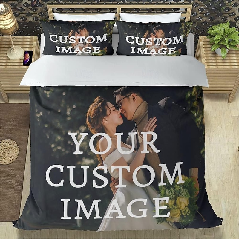 Graduation Personalized Duvet Cover Wedding Design Best Graduation Gift Custom Bedding 3pcs Sets with Photo Text Customized Gifts Comforter Set with 2 Pillowcases