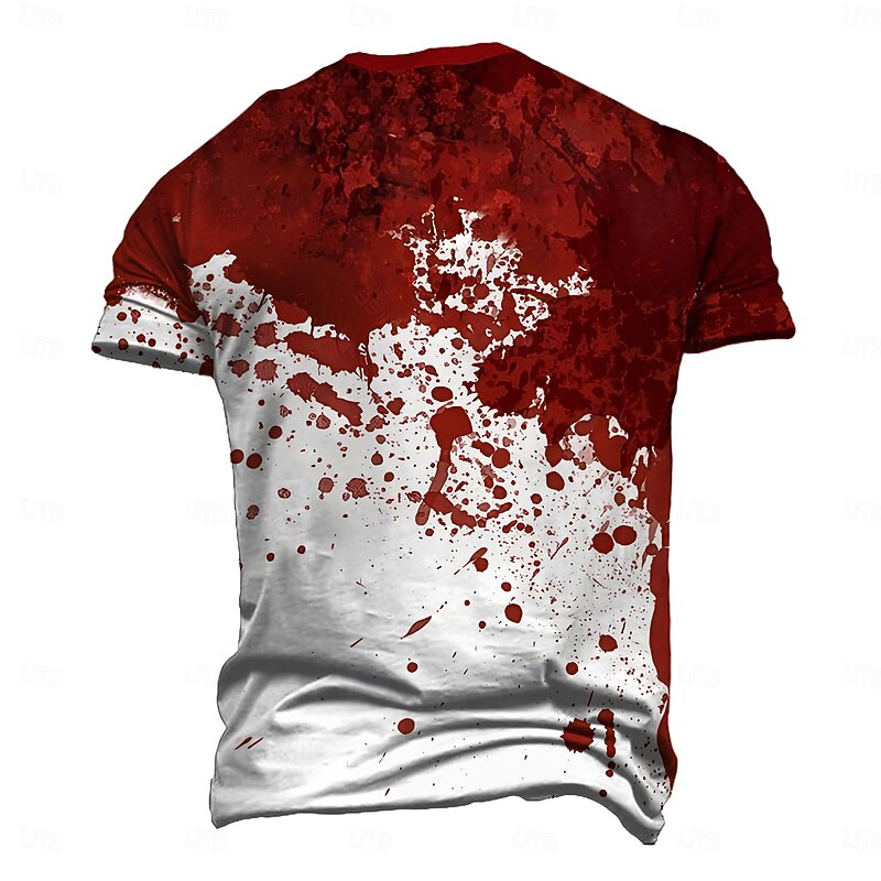 Men's Blood Splatter Blood stains T Shirt Short Sleeve T shirt 3D Print Crew Neck Shirt Designer Steampunk Carnival Party Street Black Red Green Summer Spring Clothing Apparel S M L XL XXL XXXL2