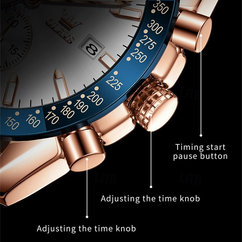 Men's Business Quartz Watch Luminous Moon Phase Chronograph Calendar Multifunction Three Eyes Six Hands Men's Watch4