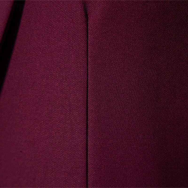 Men's Blazer Business Cocktail Party Wedding Party Fashion Casual Spring &  Fall Cotton Blend Color Block Patchwork Pocket Comfortable Single Breasted Blazer Black White Burgundy Blue4