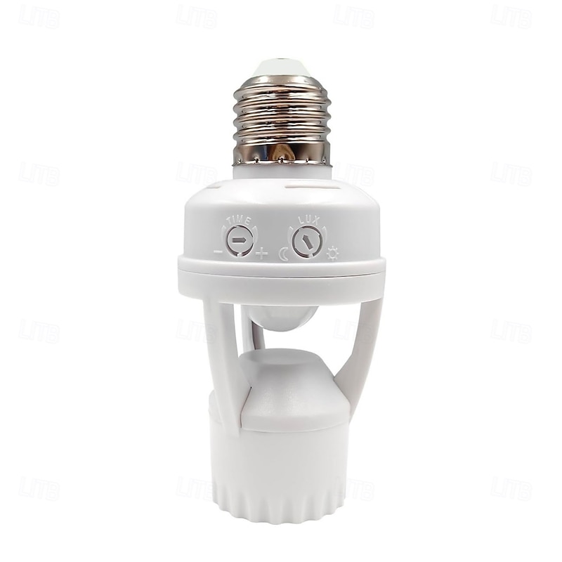 Motion Sensor Light Socket E26/E27 Smart Lamp Bulb Holder Adapter Auto On/Off Light Control Suitable for Garage Basement Porch Storage Room