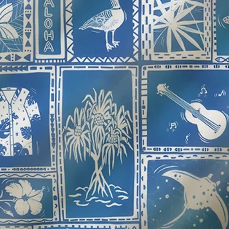 Men's Fish Musical Instrument Casual Shirt Summer Hawaiian Shirt Aloha Shirt Short Sleeve Hawaiian Casual Causal Casual Summer Spring Turndown Button Up Pocket Blue2