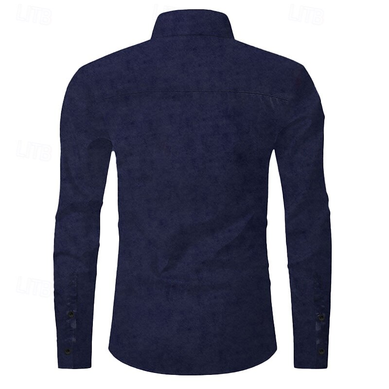 Men's American US Flag Casual Shirt Western Shirt Button Up Shirt Long Sleeve Western Fashion Casual Causal Casual Spring Fall Turndown Button Up 2 Pockets Navy Blue2