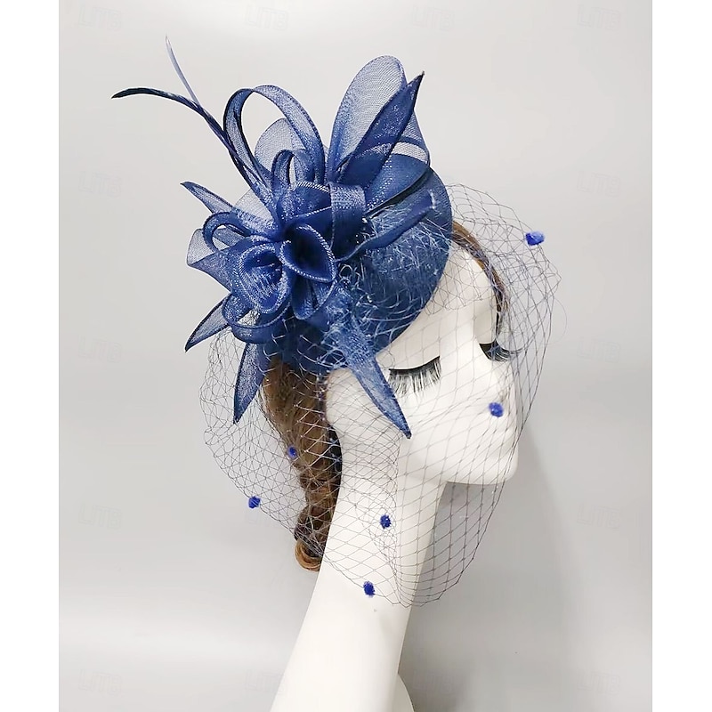 Fascinators Net Veil Hat Wedding Horse Race With Feather Cap Headpiece Headwear