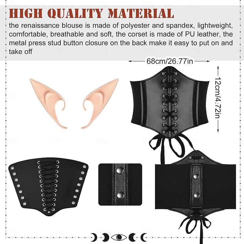 Retro Vintage Medieval Renaissance Dress Waist Belt Accessories Fancy Dress Women's Viking Fantasy Halloween Carnival Masquerade Performance Stage LARP Adults' Dress More Accessories3