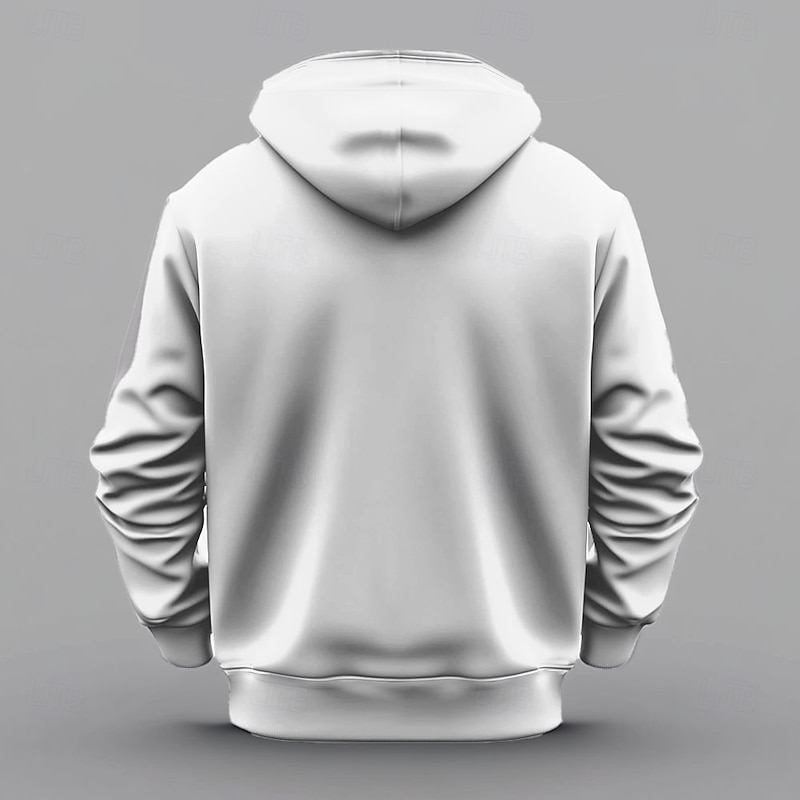 Men's Optical Illusion Hoodies Sweatshirt Ethnic Cowboy Long Sleeve Crew Neck Holiday Streetwear White Drawstring Fall Winter Designer2