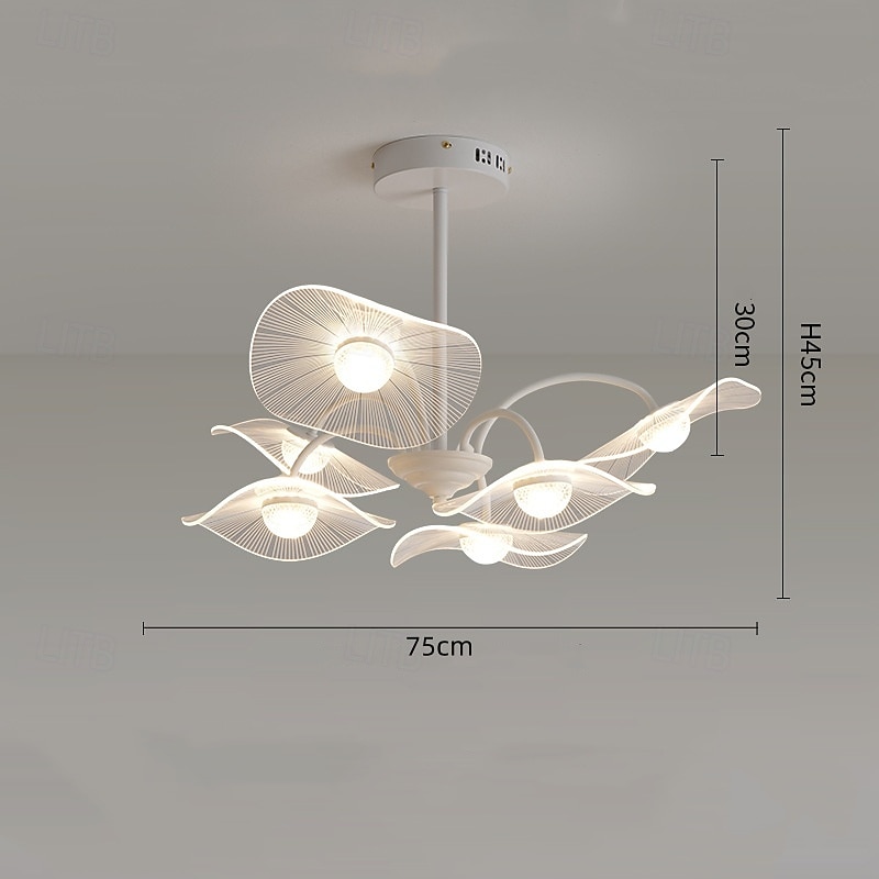 Lotus Leaf Design Acrylic Chandelier Modern Branch Chandelier Flower Pendant Lights Restaurant Hotel Lobby Villa Designer Lamps 220-240V3