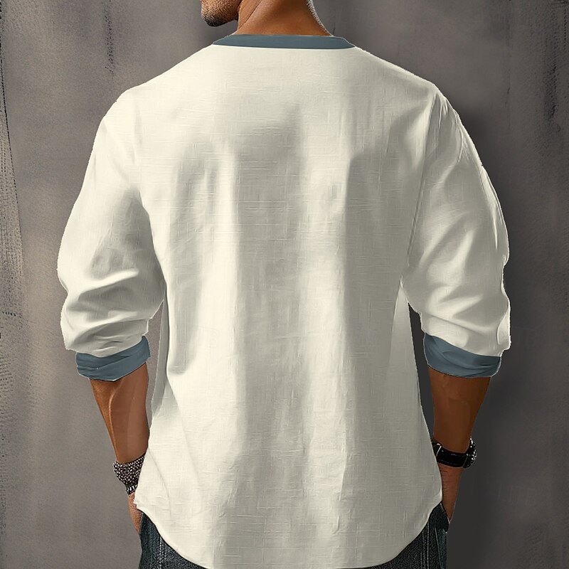 Men's Florals Casual Shirt Button Up Shirt Long Sleeve Fashion Casual Causal Casual Summer Spring V Neck V Neck Buttons Blue2