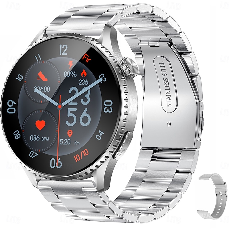 iMosi MT800 Smart Watch 1.56 inch Smartwatch Fitness Running Watch Bluetooth ECG+PPG Temperature Monitoring Pedometer Compatible with Android iOS Women Men Hands-Free Calls Waterproof Media Control2