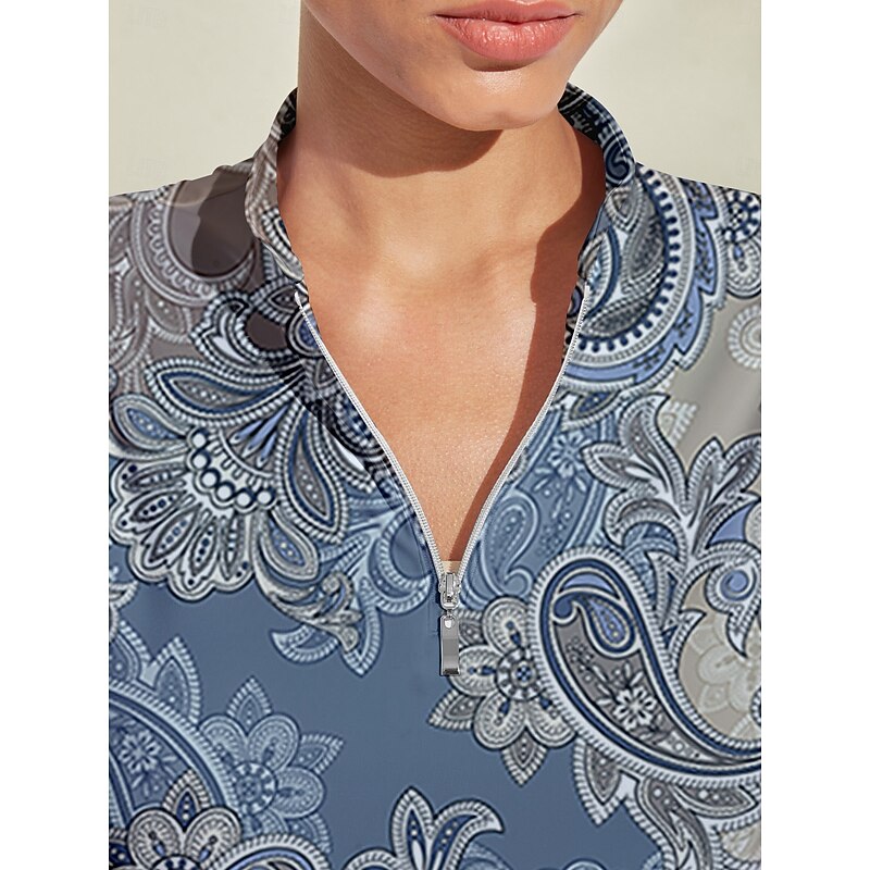 Women's Golf Dress Blue Long Sleeve Ladies Golf Attire Clothes Outfits Wear Apparel3