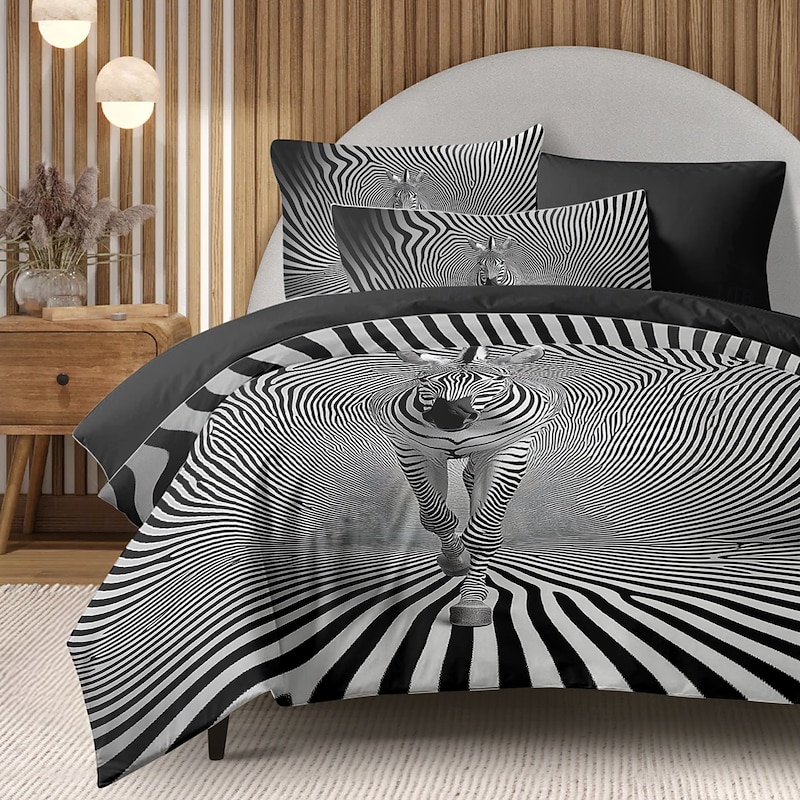 3D Animal 100 Cotton Duvet Cover Set Hotel Bedding Sets Comforter Cover with Soft Lightweight Microfiber,1 Duvet Cover, 2 Pillowcases for Double/Queen/King(1 Pillowcase for Twin/Single) coverlet