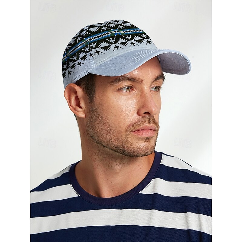 Unisex Baseball Cap with Tribal Print, Adjustable Snapback Design, Lightweight and Breathable Fabric – Ideal for Casual Wear, Outdoor Activities, and Travel