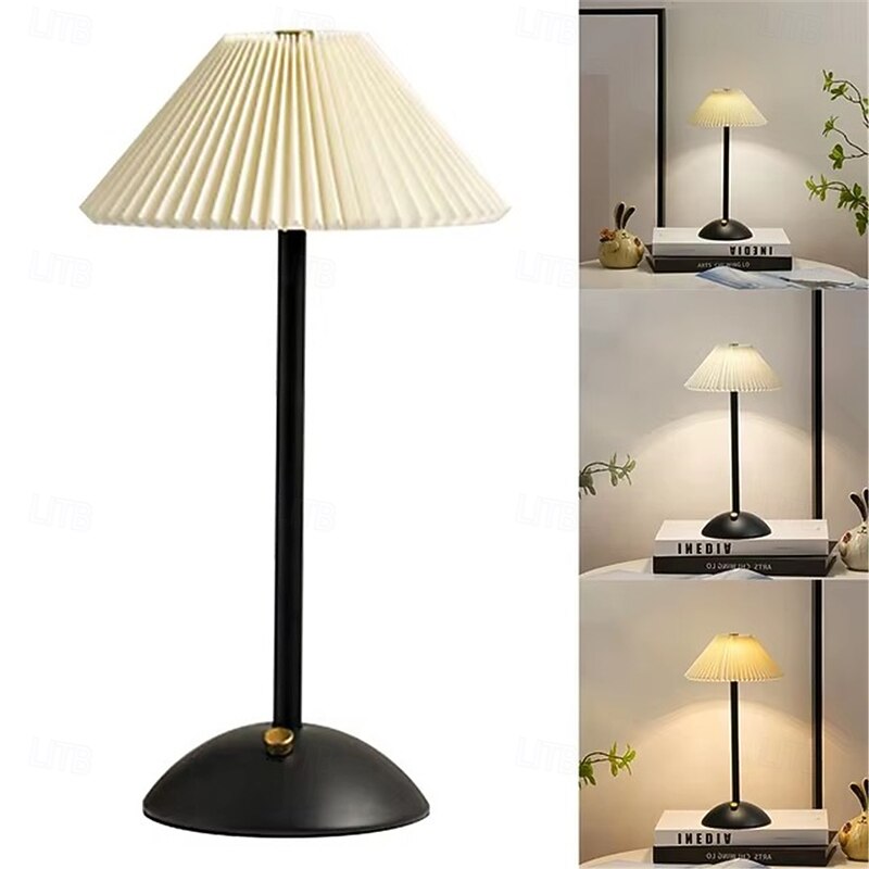 USB Rechargeable Iron Art Minimalist Table Lamp - Touch Control Beside Table Light for Indoor Use 1pc4