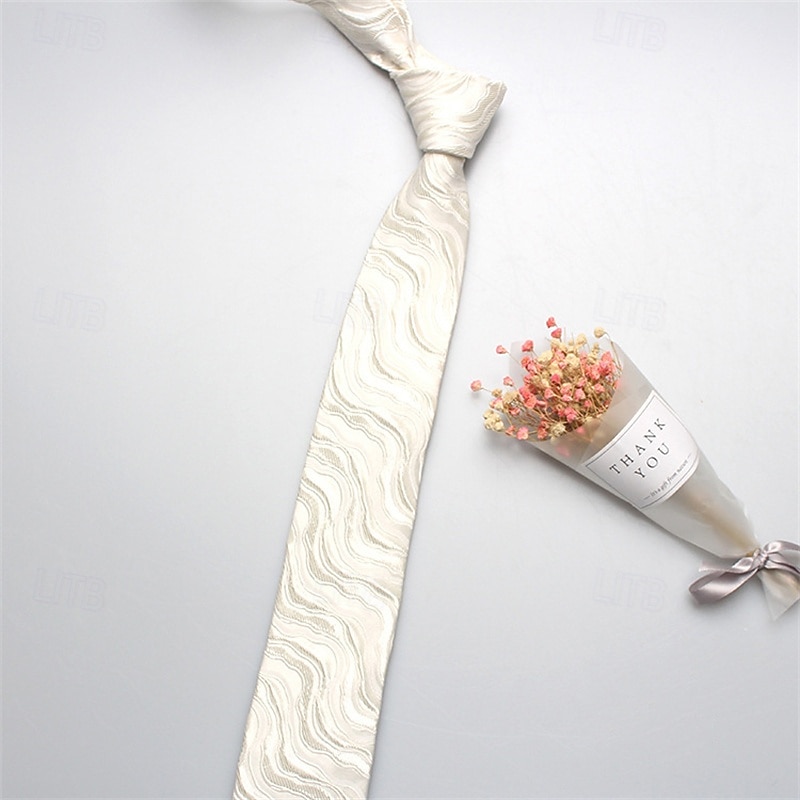 Men's Neckties Fashion Business Classic Lines / Waves Wedding Party Daily Wear3