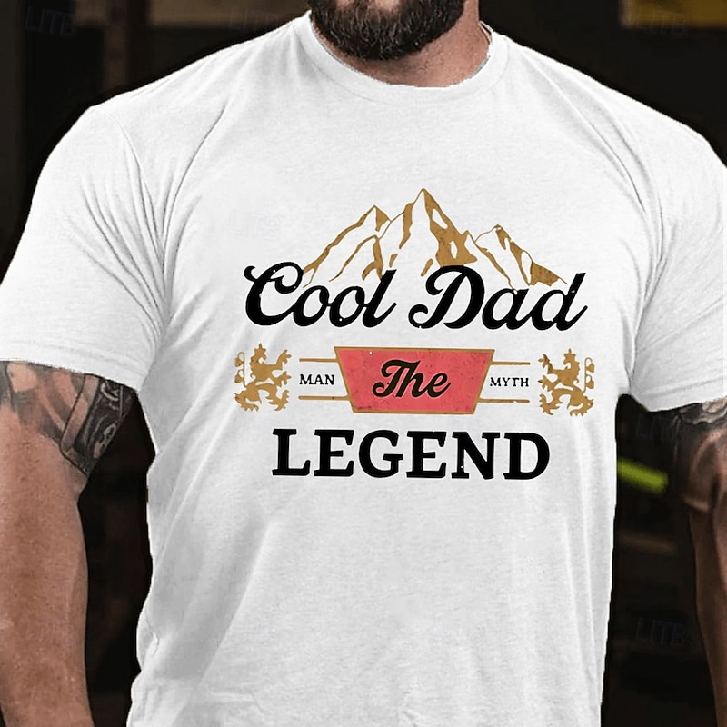 Men's Letter Printed Funny Daddy T Shirt Tee Top 100% Cotton Short Sleeve Graphic Shirt Black White Army Green Comfortable Tee Vacation Street Fashion Designer Clothing3