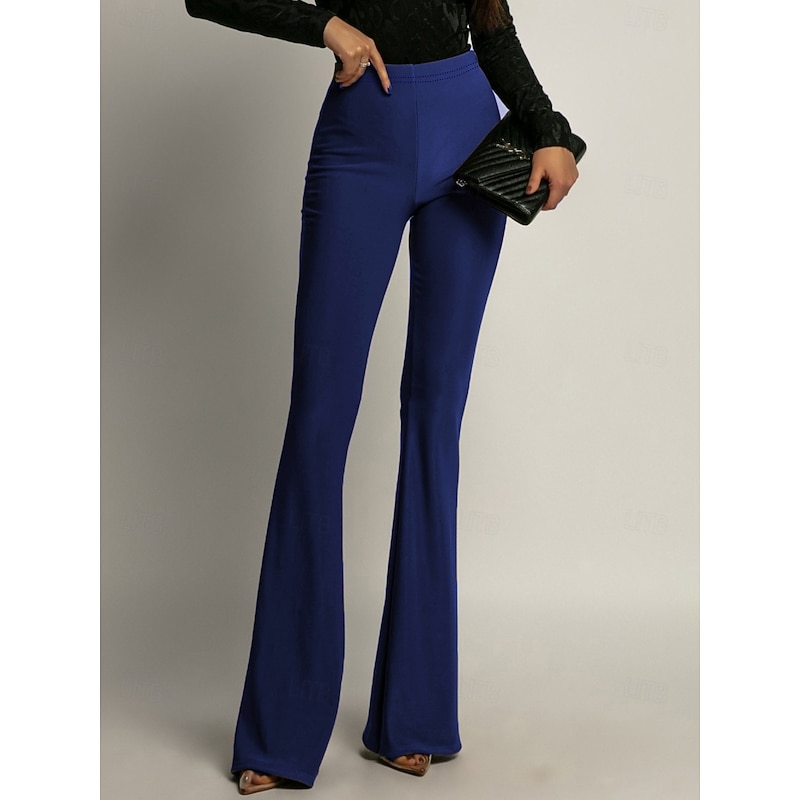 Women's Cigarette Bell Bottom Full Length claret Spring & Summer3