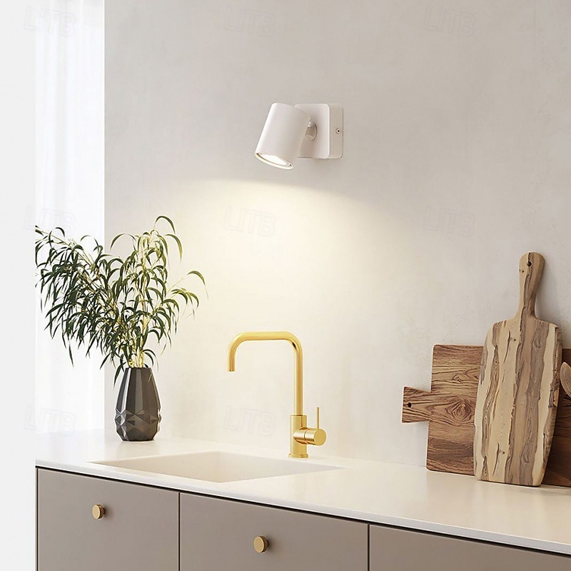 Simplicity Metal Wall Sconce 1 Light Bedside Bedroom Hotel Wall Lamp Creative Simple Indoor Lighting Fixture 85-265V