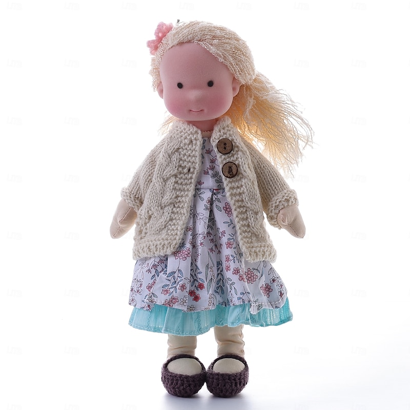 Handmade Waldorf Doll Baby Girl with Cozy Clothes - 11.8 Inch Soft Plush Doll with Gift Box for Toddlers Ideal Christmas Gift for Girls Kids2