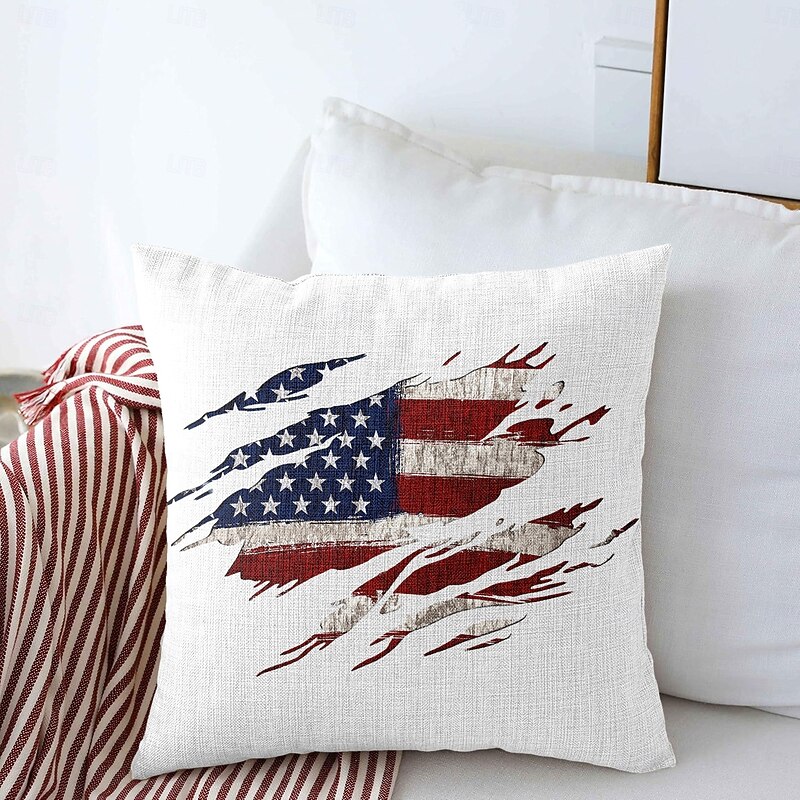 American Independence Day Decorative Toss Pillows Cover 1PC Soft Square Cushion Case Pillowcase for Bedroom Livingroom Sofa Couch Chair4