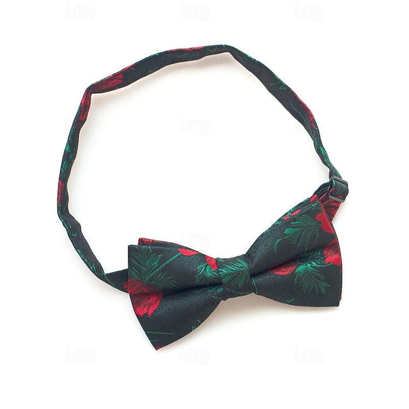 Men's Floral Bow Tie and Pocket Square Set – Elegant Printed Design, Formal Tuxedo Accessory for Weddings, Parties, and Special Occasions2