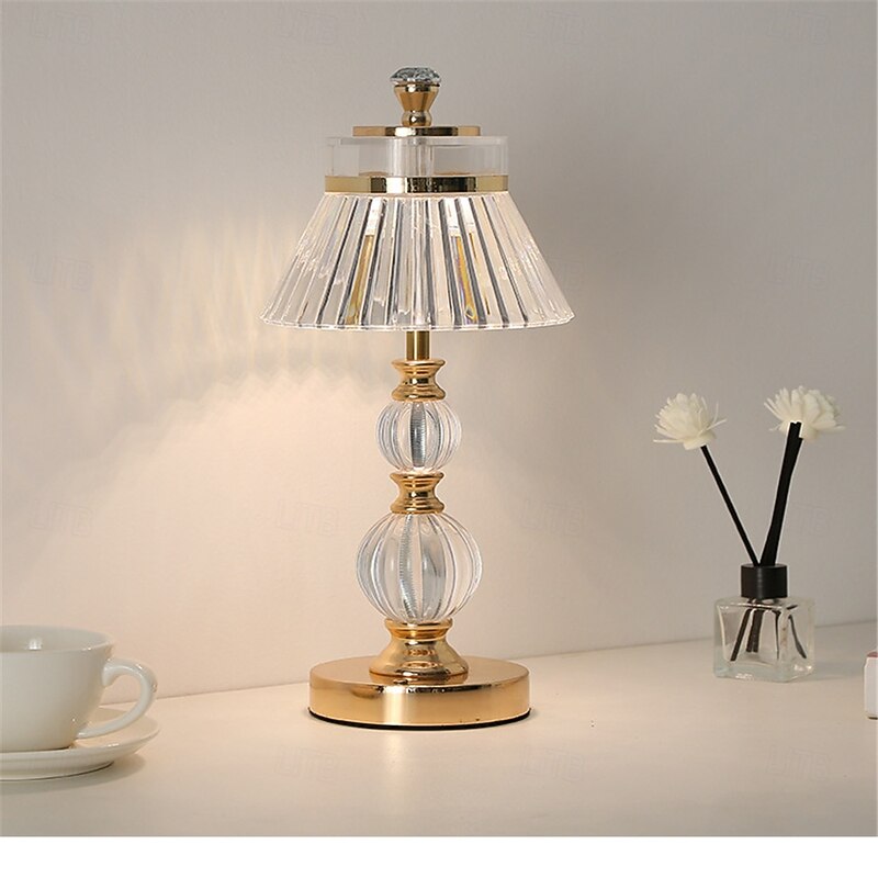 USB Rechargeable Crystal Pineapple Desk Lamp - Touch Control Table Night Light 1pc2