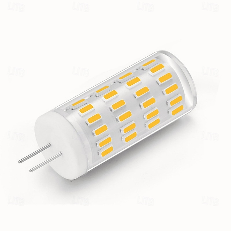 G4 LED Corn Light Bulbs 12V/24V AC/DC, 5W 63LED Dimmable for Crystal Chandeliers, Warm White & White, 4pcs3