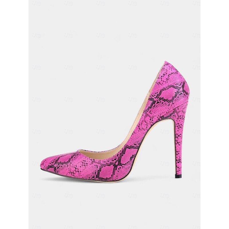 Women's Red Snakeskin Pumps with Pointed Toe and Sexy Stiletto Heels - Perfect for Parties and Special Occasions 19