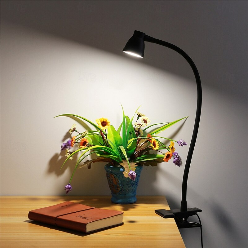 LED Metal Clip Table Lamp Reading Light with Three Color Schemes for Reading - USB Powered Night Lights, Bedroom Bedside Lights 1PC2