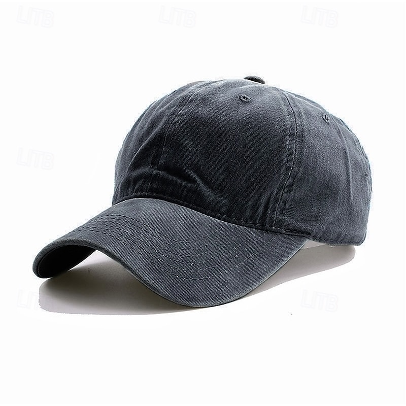 Men's Wash Baseball Cap Black White Cotton Buckle Modern Contemporary Daily Wear Vacation Pure Color Sunscreen Sports2