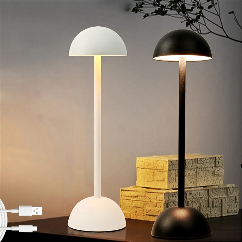 Mushroom Metal Desk Lamp, Wireless USB Charging Touch Bedside Light Bar Bar Atmosphere Lamp Lighting Fixture for Living Room Bedroom 1PC