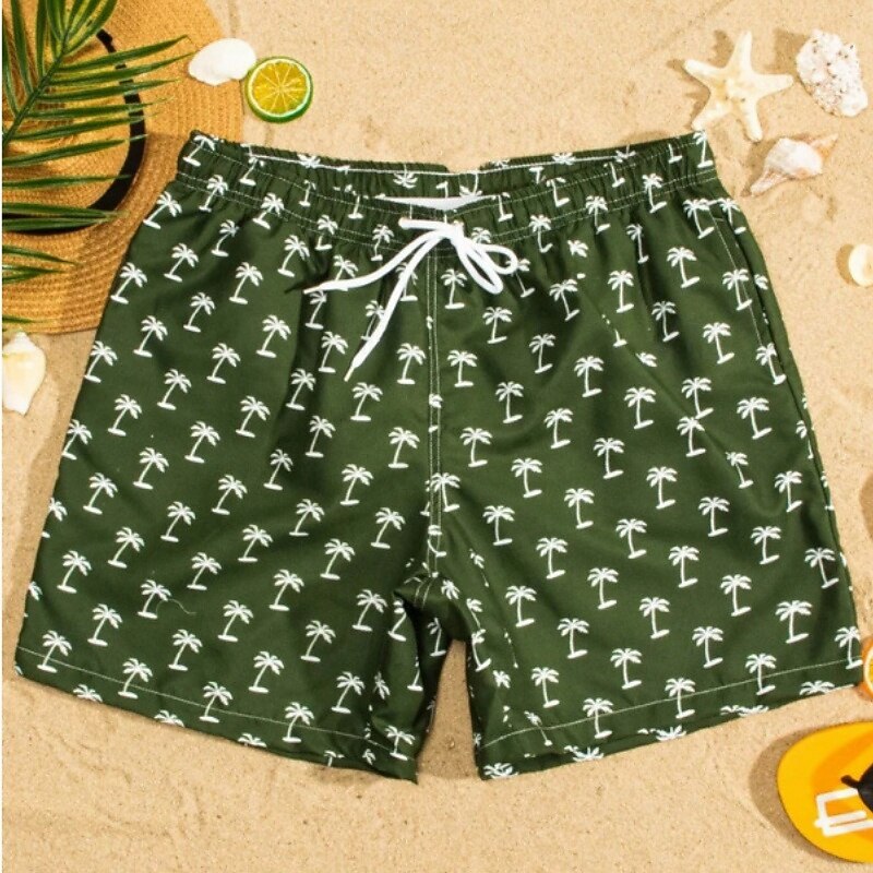 Men's Swim Trunks Swim Shorts Board Shorts Bathing Suit Drawstring with Pockets Swimming Surfing Beach Water Sports Tie Dye Tropical Summer Spring3