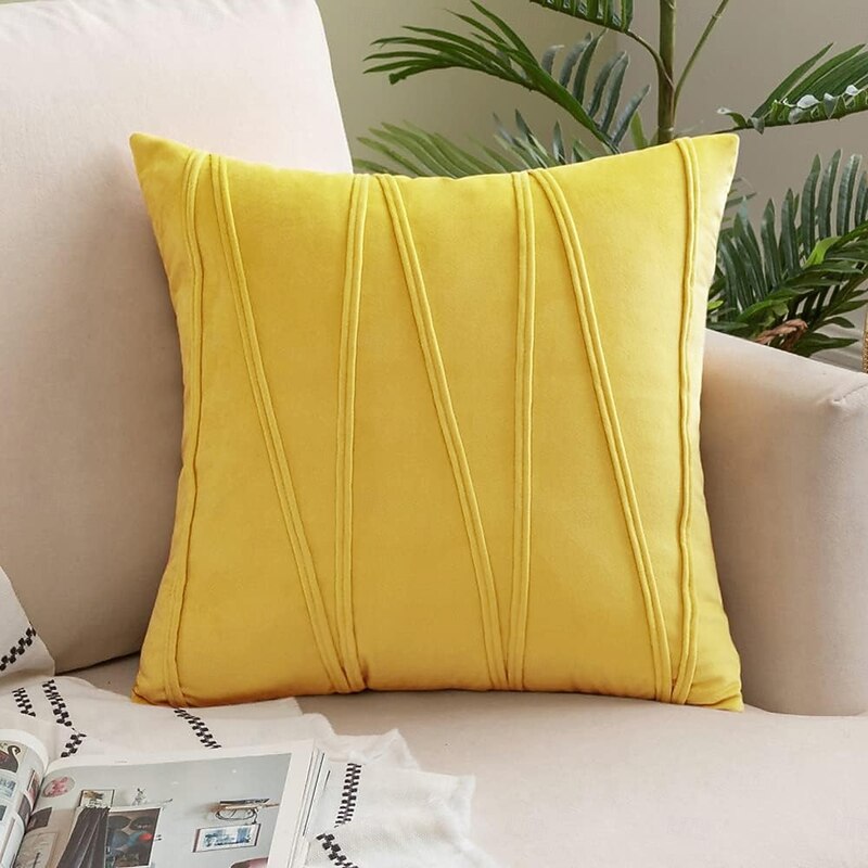 Decorative Toss Pillows Throw Pillow Covers Striped Velvet Modern Decorative Solid Cushion Covers Pillowcases Soft Cozy for Bed Sofa Couch Car Living Room Pink Blue Sage Green Burnt Orange