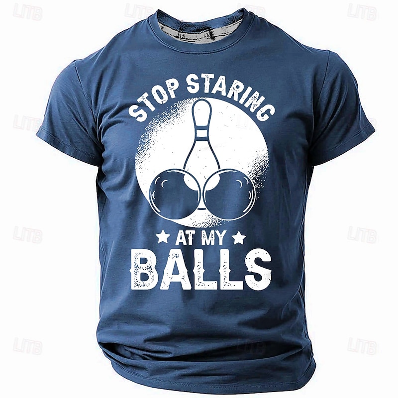 Men's Adult Humor Funny Bowling Ball T Shirt Short Sleeve T shirt 3D Print Crew Neck Shirt Fashion Daily Street Daily Black Red Blue Summer Spring Clothing Apparel S M L XL XXL XXXL4