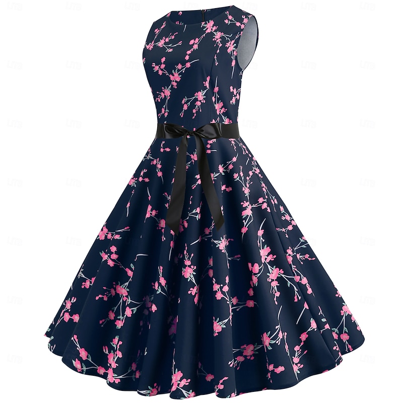 Elegant Classical 1950s Dress Floral A-Line Fancy Dress Women's Valentine's Day Event / Party Date Tea Party Adults' Dress Spring & Summer2