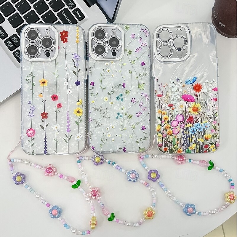 Phone Case For iPhone 17 Pro Max 17 Air 16 15 14 Pro Max Plus 13 Pro Max Back Cover with Wrist Strap Shockproof Retro TPU PC3