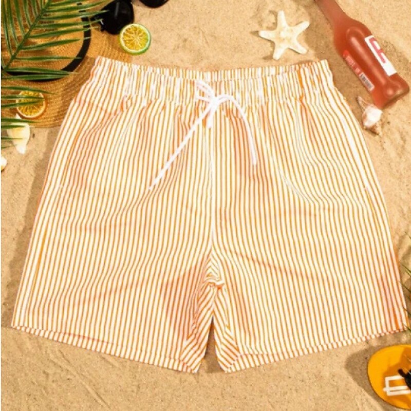 Men's Swim Trunks Swim Shorts Board Shorts Bathing Suit Drawstring with Pockets Swimming Surfing Beach Water Sports Tie Dye Tropical Summer Spring2