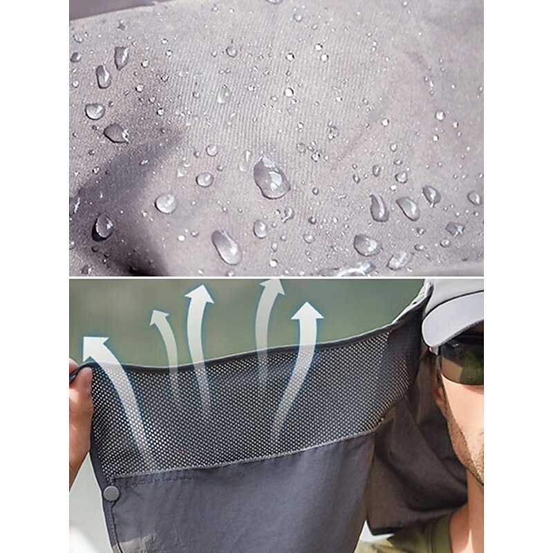 Men's Convertible Sun Hat with Neck Flap and Detachable Face Cover, UV Protection Lightweight Cap for Outdoor Hiking, Fishing, and Camping3