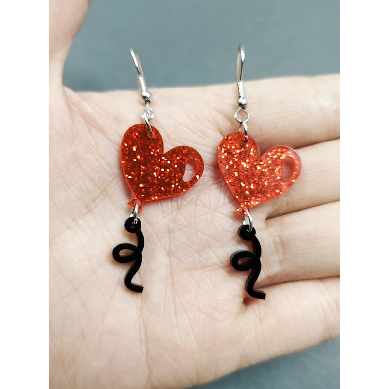 Hoop Earrings Classic Retro Sweet Heart Earrings Jewelry 1# / 2# / 3# For Valentine's Day Street2