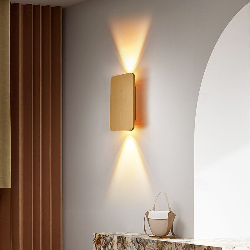 Simple 6W LED Wall Lamp Indoor Decor Brushed Double Head Wall Light Living Room Stairs Sconce 110-240V 10W4