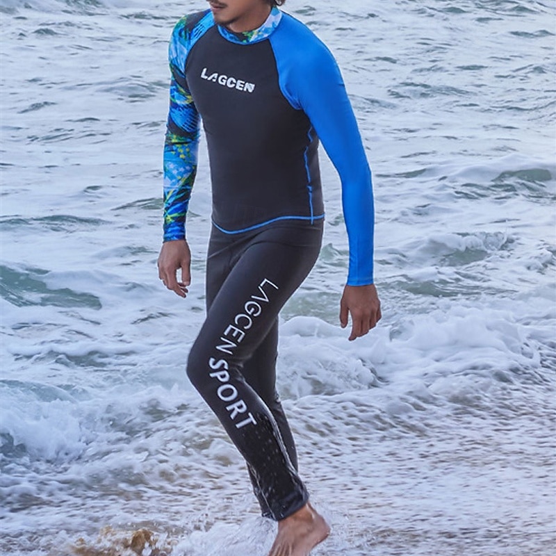 Men's Swim Trunks Rash guard Swimsuit Lightweight Long Sleeve Swimwear Swimsuit 2 Piece Swimming Surfing Beach Water Sports Printed Summer Spring Autumn4
