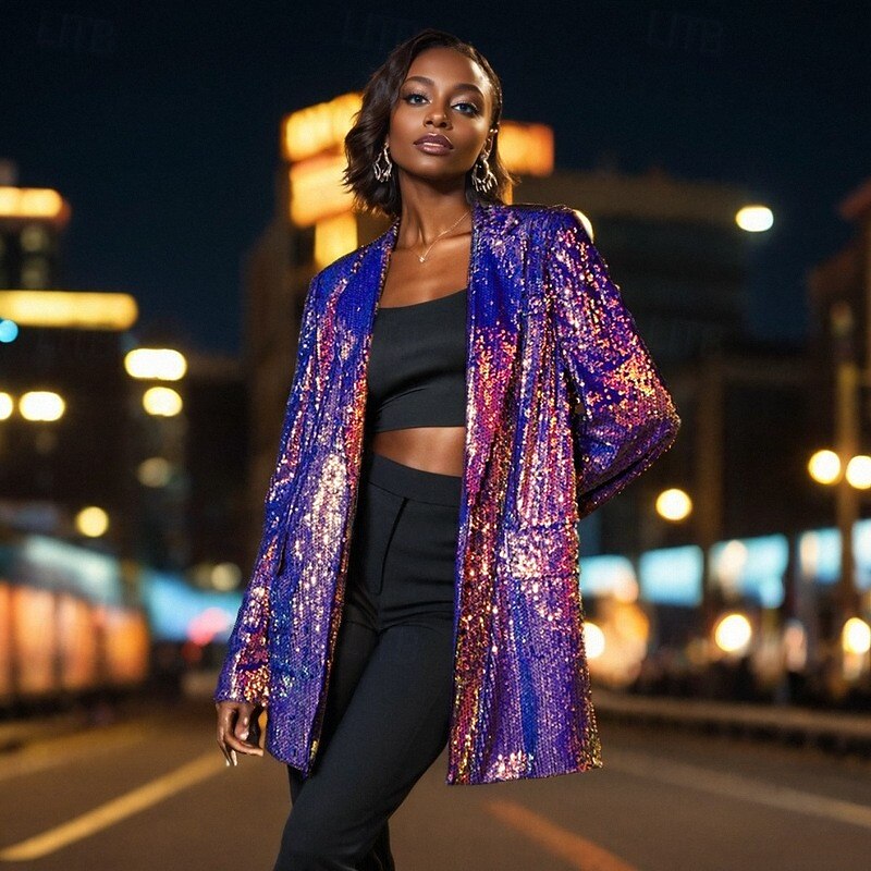 Retro Vintage Roaring 20s 1920s Coat Sequins Fancy Dress Women's Halloween Carnival Masquerade Wedding Wedding Guest Event / Party Adults' Coat