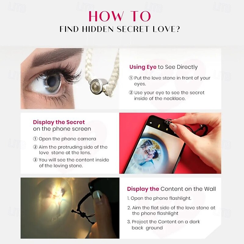 Personalized Projection Necklace Custom Best Gift for Mom for Women Heart-shaped Hollow Couple Theme Wedding Mother's Day Romantic Gifts for Girlfriend Wife Mom3