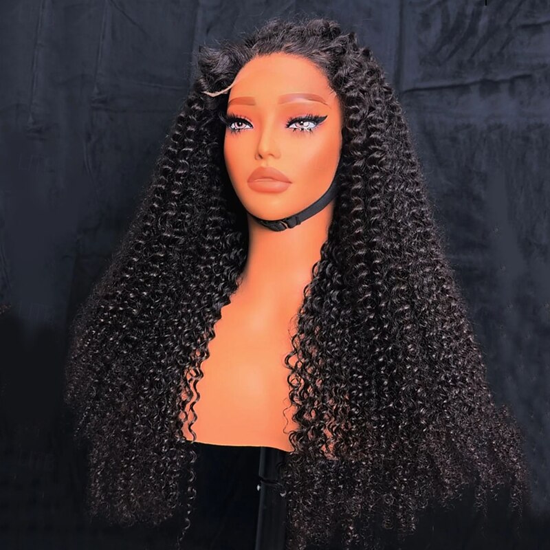 Human Hair 5x5 Closure 13x4 Lace Front Wig Free Part Brazilian Hair Kinky Curly Black Wig 130% 150% Density with Baby Hair Natural Hairline 100% Virgin Glueless Pre-Plucked For Women Long Human Hair2