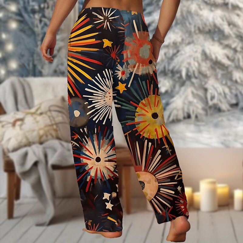 Men's Floral Painting Pants Trousers Mid Waist Drawstring Elastic Waist Hawaiian Casual Outdoor Vacation Party Evening Wear Straight Leg Trousers Summer Spring Fall 3D Print Dark Blue3
