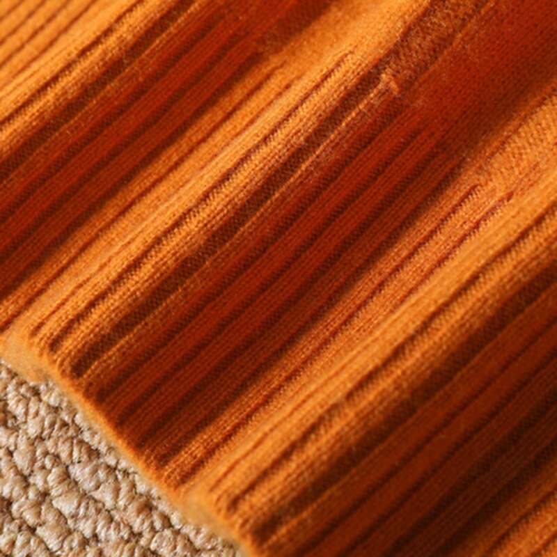 Men's 100% Merino Wool Pullover Sweater Vest Knit Vertical Stripes V Neck Knitwear Elegant Outdoor Home Clothing Apparel Fall Winter Black Orange S M L3