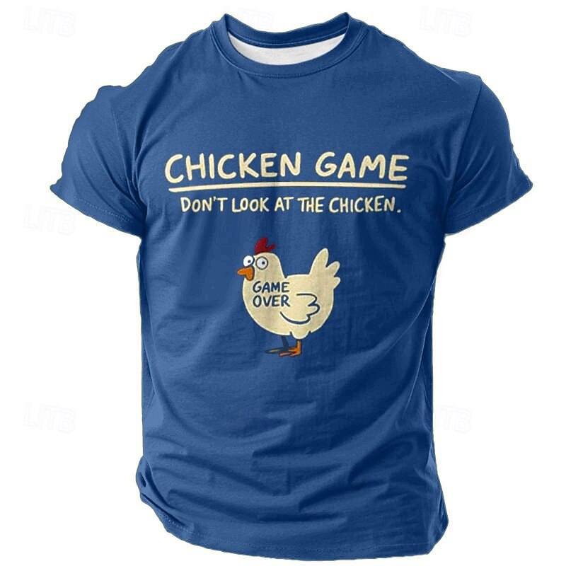 Men's Funny Graphic T-Shirt - Chicken Game Don't Look At The Chicken Humor Short Sleeve Tee3