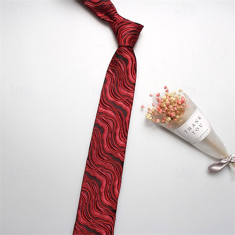 Men's Neckties Fashion Business Classic Lines / Waves Wedding Party Daily Wear4