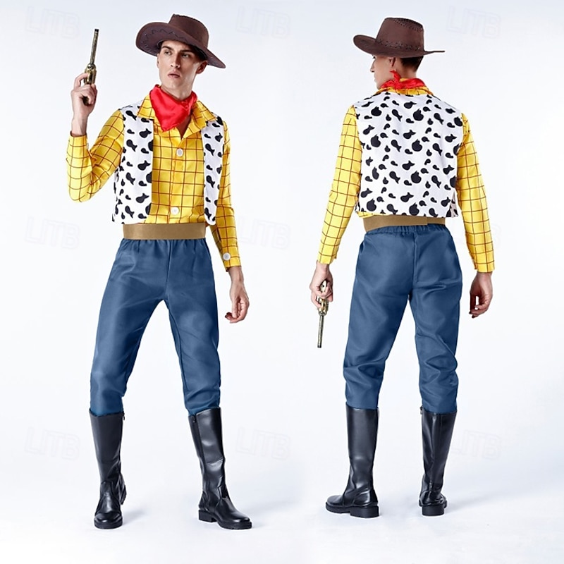 Toy Story Woody Cosplay Costume Halloween Props Masquerade Anime Halloween Movie Cosplay for Men's Teen Adults' Christmas Halloween New Year